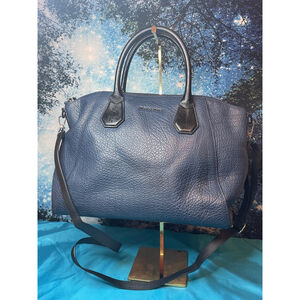 Women's Michael Kors Blue Leather Satchel Bag